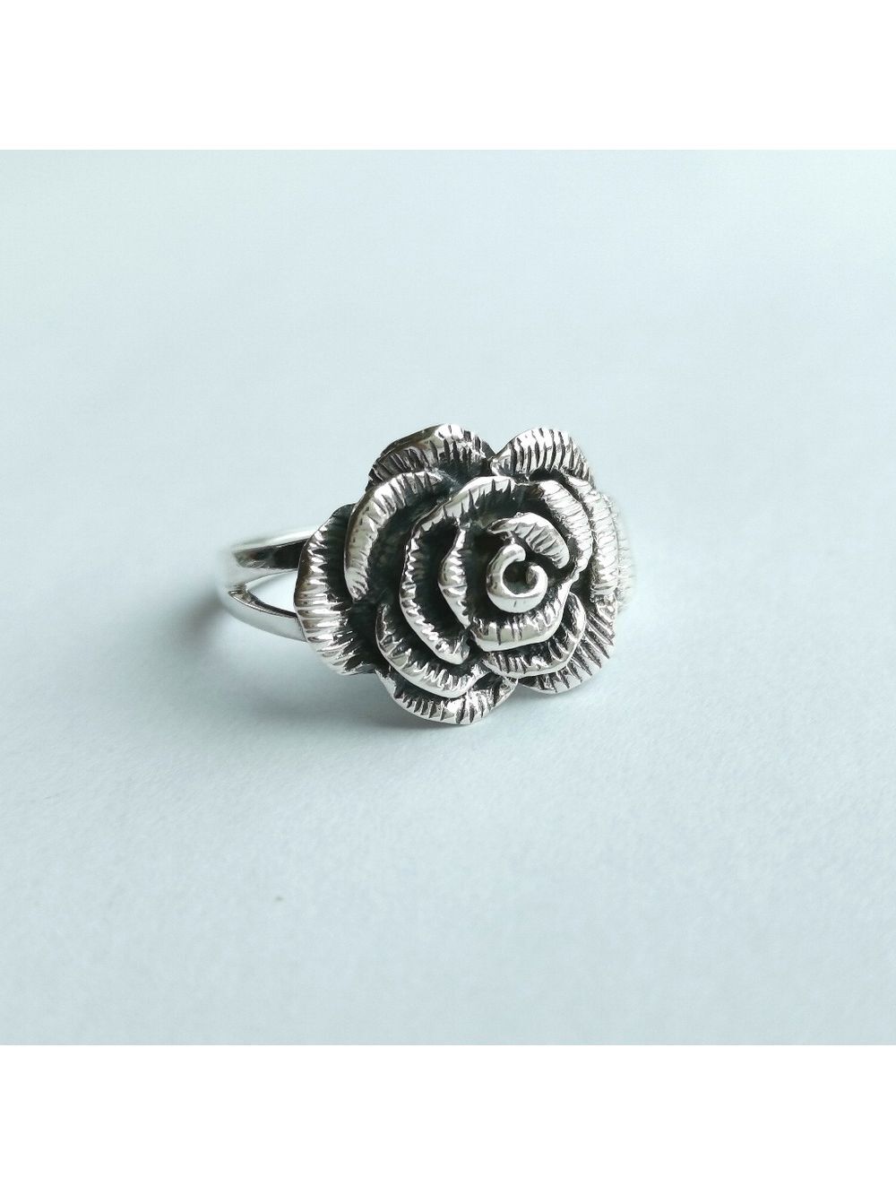 Sterling Silver Sculptural Rose Flower Garden ring Size 7 🆕